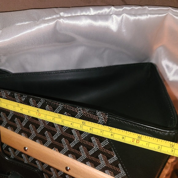 SOLD!! - Goyard Saigon MM Black Coated Canvas Satchel - Picture 7 of 9